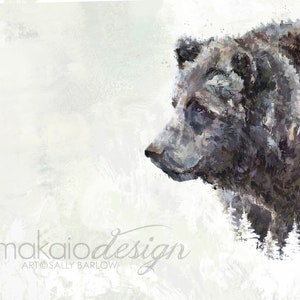 Contemporary Bear Painting Wall Decor I Art Print, Ready to Hang Canvas, or Metal I Available in Large I Wildlife Art