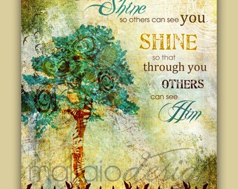 Christian Tree Art, Inspirational Tree Art, Whimsical Tree Illustration on Canvas