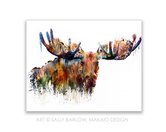 11x14 Art Print ~ Untamed Terrain Moose