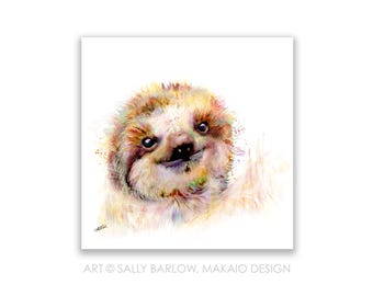 12x12 Square Art Print ~ Baby Sloth