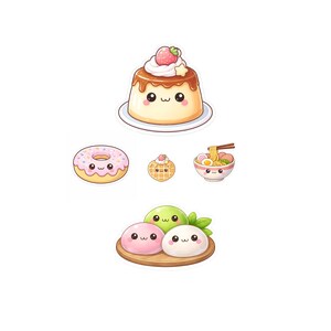 30 Printable cute drawings kawaii foods PNG Bundle, Clipart Icons, Colorful Food Transparent Icons (Instant Download) image 8