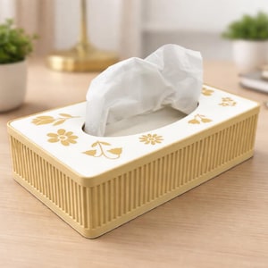 Tissue Box Cover länglich / schmal – Wendedeckel mit Blumenmuster – Moderne Taschentuchbox für rechteckige Kosmetiktücher