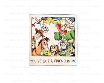 PNG de Toy Story retro, PNG de "Tienes un amigo en mí", PNG de amistad, Modo vacaciones, Reino mágico, PNG de vacaciones familiares, Archivo para sublimación