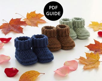 Modello per stivali all'uncinetto per neonati / Modello all'uncinetto facile / Scarpine all'uncinetto per principianti / Regalo per neonato per baby shower / The Easy Knot