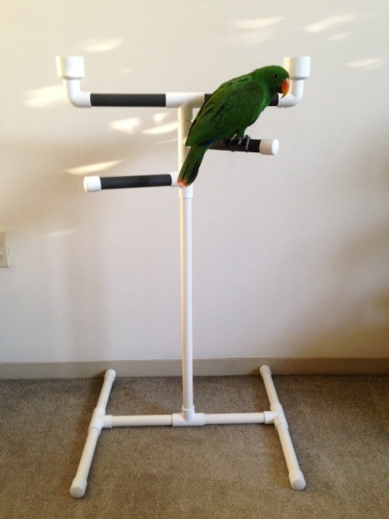 PARROT PLAY GYM bird perch triple tower stand with food and Etsy