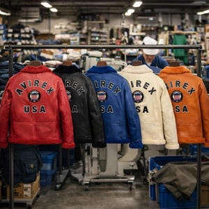 Avirex USA Leather Jacket for Men Aviator Winter Biker Pilot Coat, Luxury Streetwear Jacket image 11