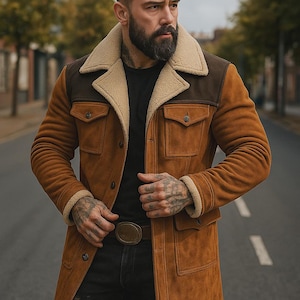 Suede and Fur Coat - Etsy