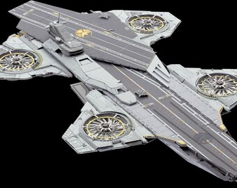 Avengers Helicarrier Model | S.H.I.E.L.D. Flying Carrier | 3D Printed Display Kit