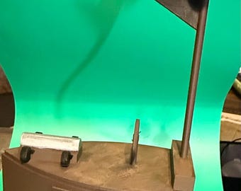 Cama para mascotas con temática pirata para gatos y perros pequeños.