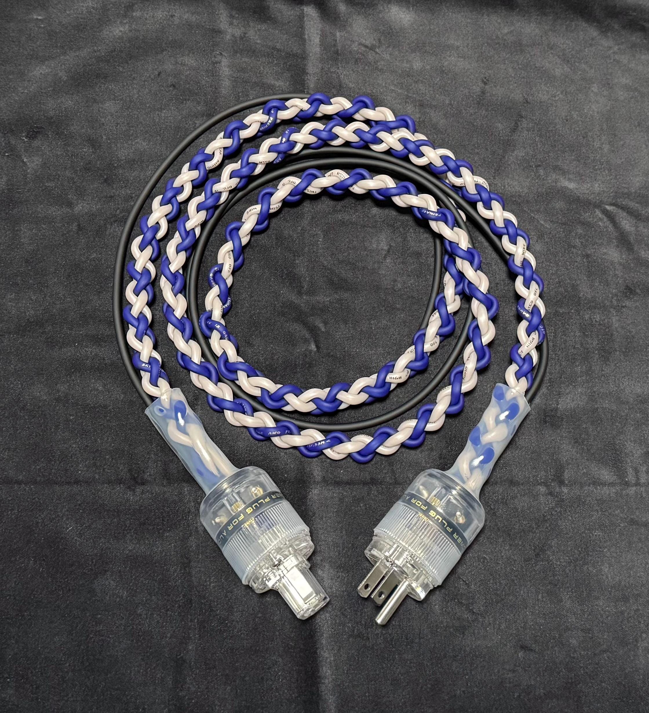 Rigel Copper Rigel - 6 Foot Power Cable Blue/white Pearl OFC, Red Copper Plugs. (9 ...