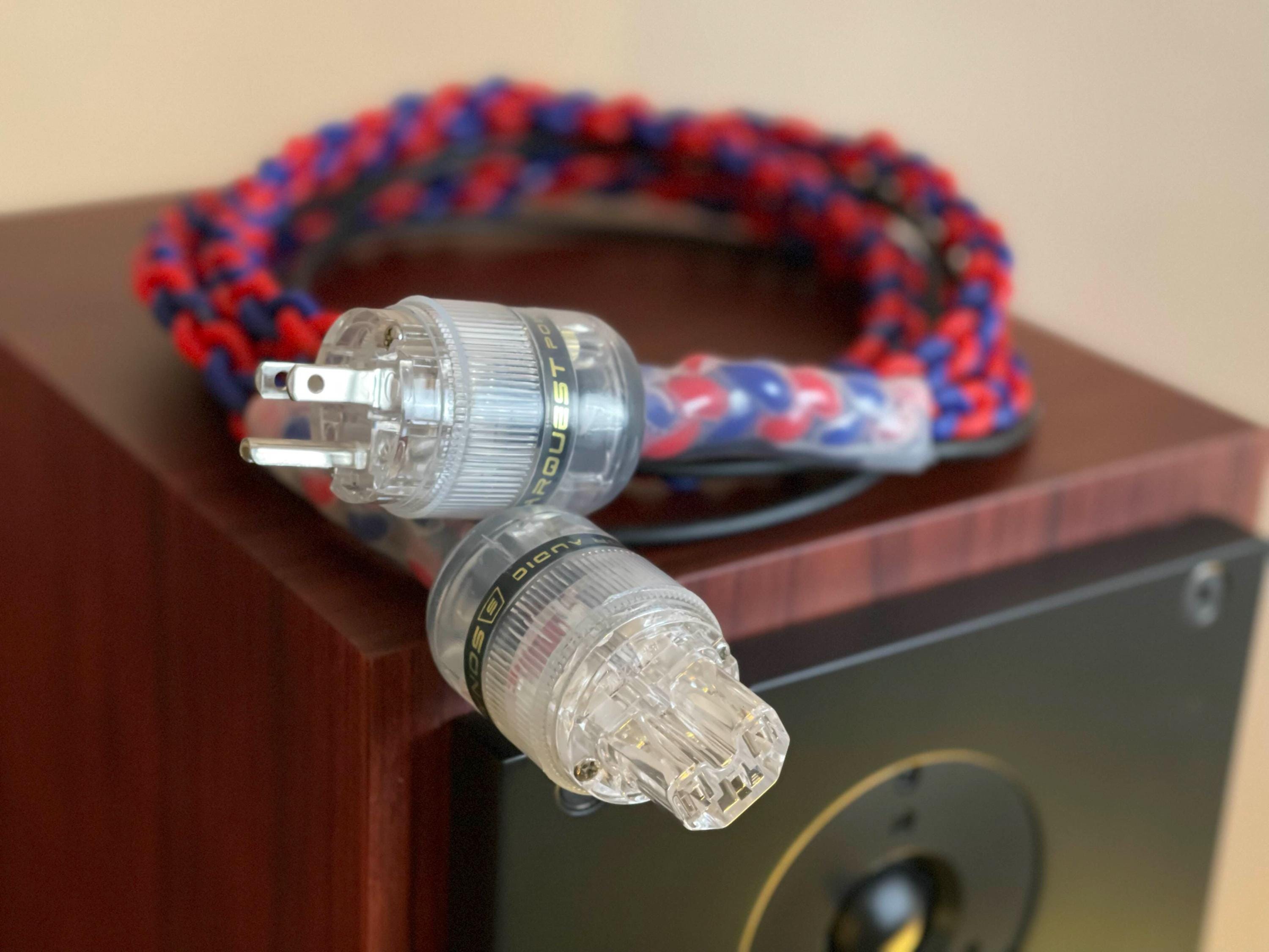 Rigel Copper Rigel - 6 Foot Power Cable Blue/white Pearl OFC, Red Copper Plugs. (9 ...