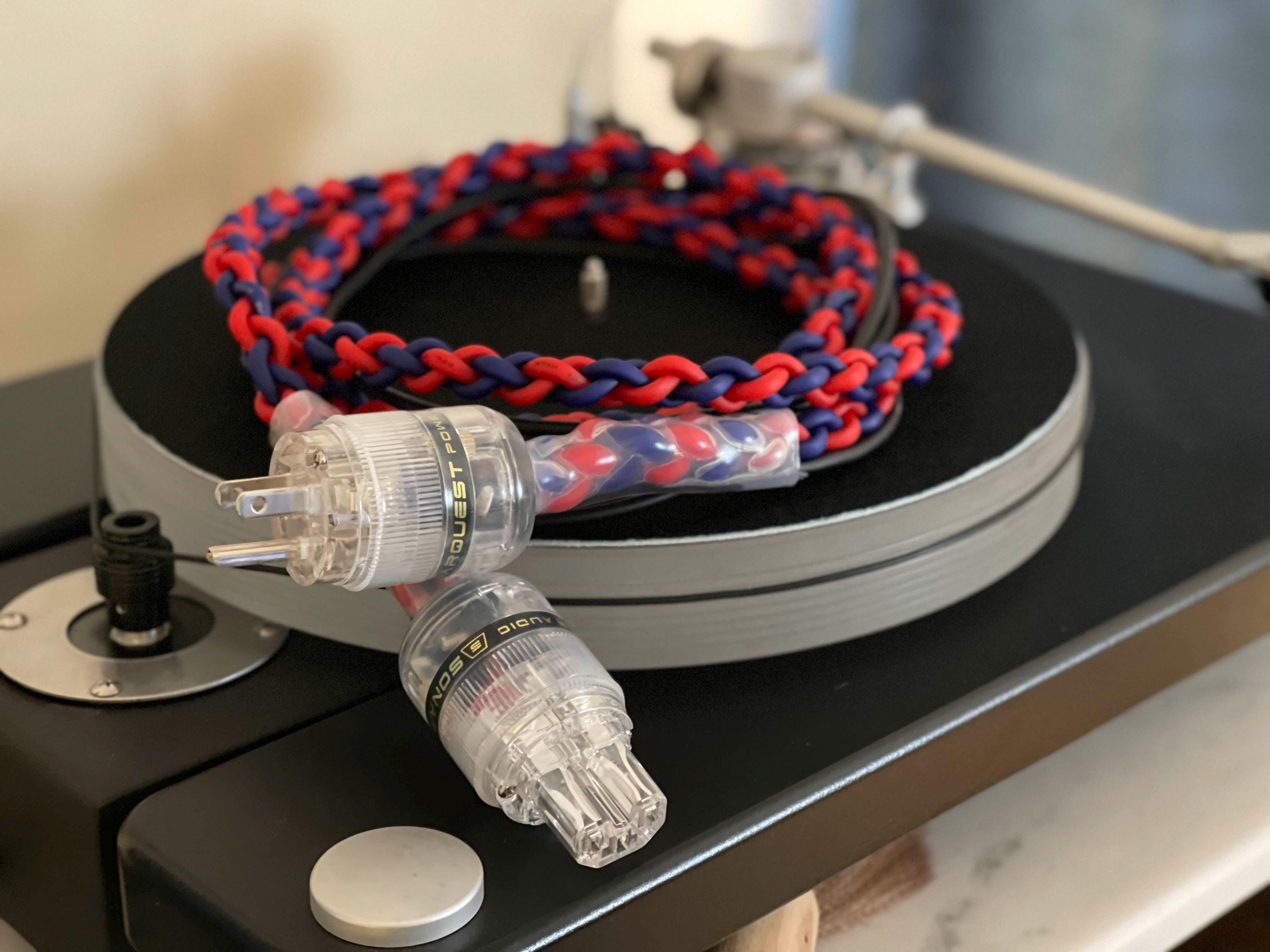 Rigel Copper Rigel - 6 Foot Power Cable Blue/white Pearl OFC, Red Copper Plugs. (9 ...