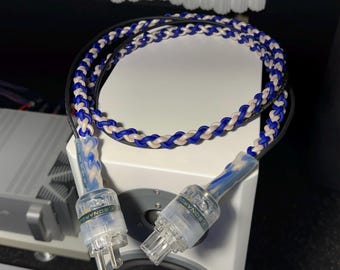 Rigel - Blue/White Pearl - 9 awg effective cable gauge. 5 foot length