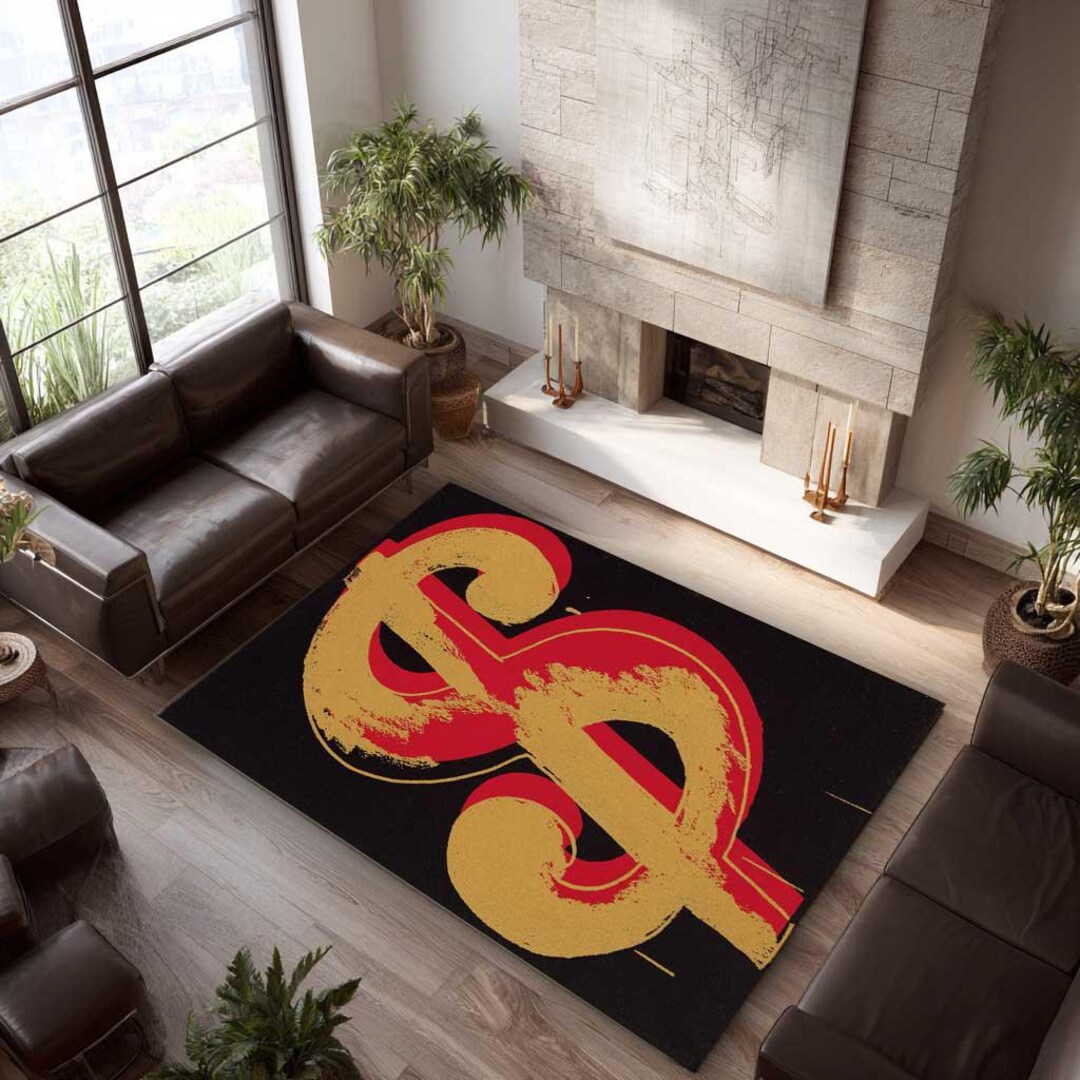 Pop Art Dollar Sign Rug, Money Art Home Decor, Streetwear Hypebeast ...