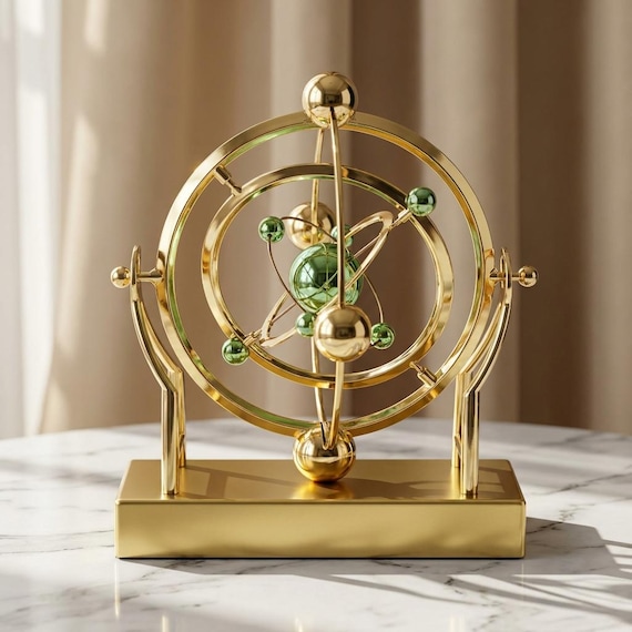 A handcrafted celestial orbit pendulum that keeps swinging on your desk — part kinetic art, part astronomy nerd flex.