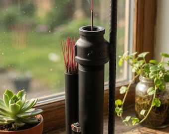 Metal Incense Burner - Handcrafted Welded Steel No Mess