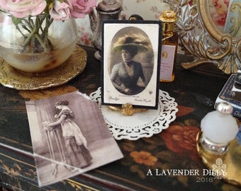 Vintage Portrait Victorian Photographs for Dollhouse Miniature