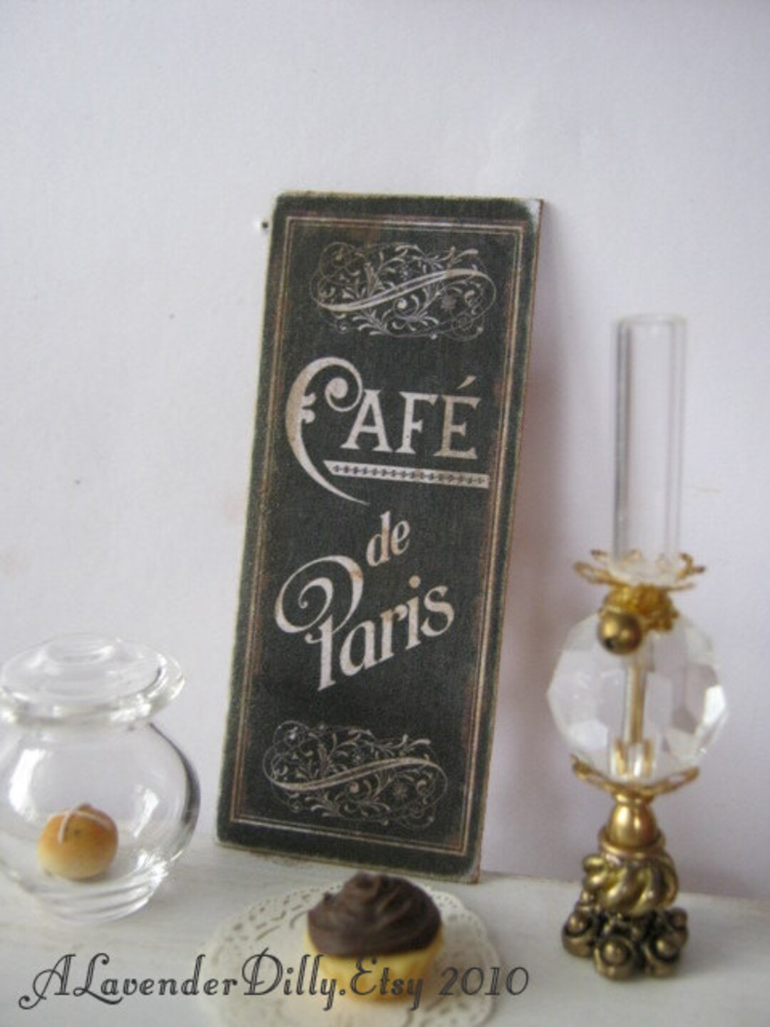 French Cafe Chalkboard Sign for Dollhouse Etsy