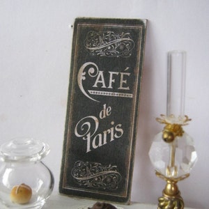 French Cafe Chalkboard Sign for Dollhouse