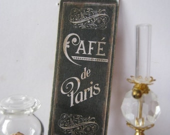 French Cafe Chalkboard Sign for Dollhouse