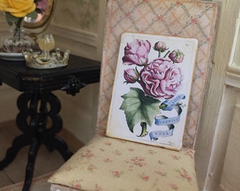 Peony Botanical Sign/Print for Dollhouse Miniature