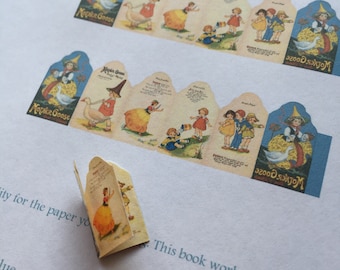 PDF Vintage Mother Goose Shaped Children's Book for Dollhouse Miniature 1/12 Scale DIGITAL DOWNLOAD