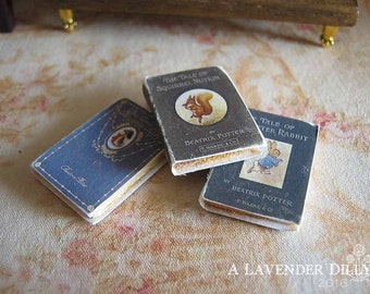 Peter Rabbit/Beatrix Potter Set of 3 Books for Dollhouse Miniature