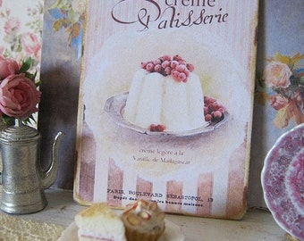Creme Patisserie Sign/Print for Dollhouse Miniature