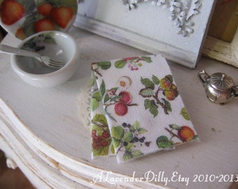 Garden of Eden Tea Towel for Dollhouse, 1:12 scale Miniature