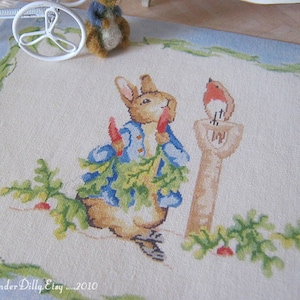 M Peter Rabbit for Dollhouse Fringed Rug 1:12th scale Miniature image 1