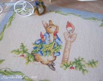 M Peter Rabbit for Dollhouse Fringed Rug 1:12th scale Miniature