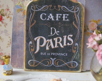 Cafe de Paris Sign for Dollhouse