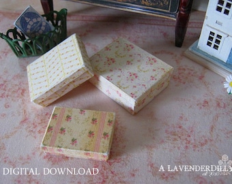 PDF Butter Roses Box Set for Dollhouse Miniature 1/12 Scale DIGITAL DOWNLOAD