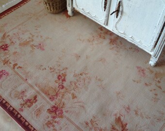 L Victorian Romantic Rose Fringed Dollhouse Rug