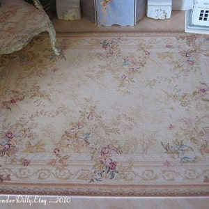 L Victorian Dollhouse Fringed Rug