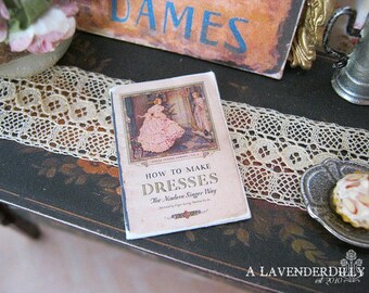 Vintage Dresses Sewing Book for Dollhouse