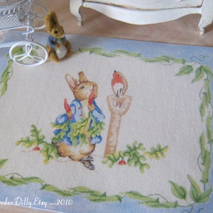 M Peter Rabbit for Dollhouse Fringed Rug 1:12th scale Miniature image 2