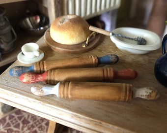 Rustic Country Rolling Pin for Dollhouse Miniatures
