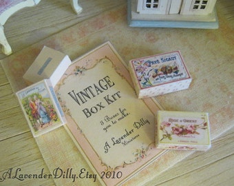 PDF Vintage Box Set for Dollhouse Miniature 1/12 Scale DIGITAL DOWNLOAD