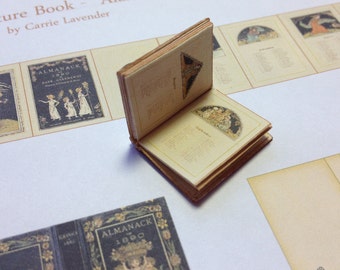PDF Kate Greenaway 1890 Almanac Miniature Book for Dollhouse 1/12 Scale DIGITAL DOWNLOAD