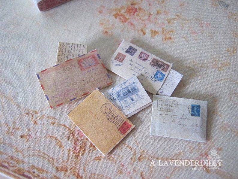 Distressed/vintage Set of Letters for Dollhouse Miniature 1:12th Scale ...