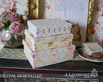 PDF Parterre Roses Box Set for Dollhouse Miniature 1/12 Scale DIGITAL DOWNLOAD