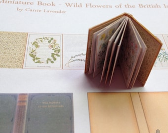 PDF Flowers of the British Isles Dollhouse Miniature Book 1/12 Scale DIGITAL DOWNLOAD
