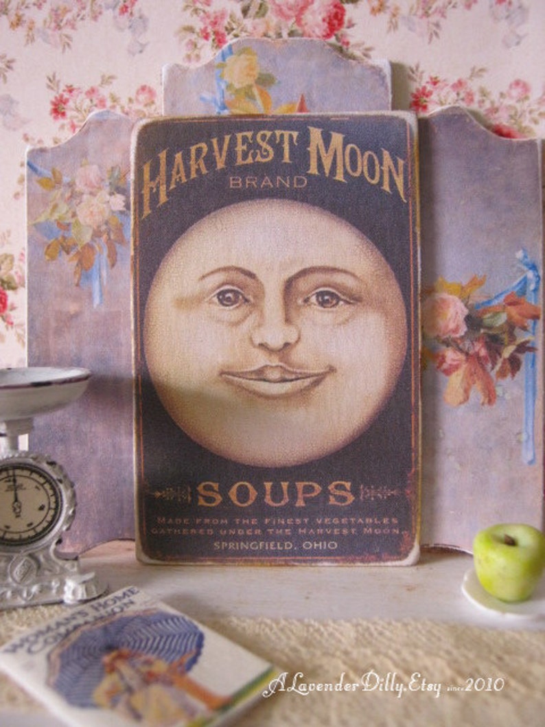 Harvest Moon Sign/Print for Dollhouse Etsy