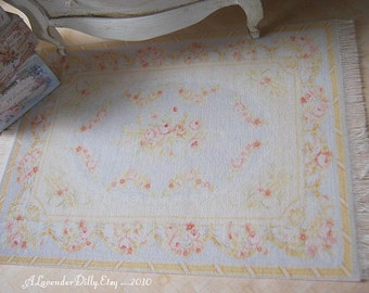 M Blue Romantic Fringed Dollhouse Rug-