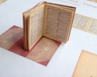 PDF Vintage Dictionary Book for Dollhouse Miniature 1/12 Scale DIGITAL DOWNLOAD