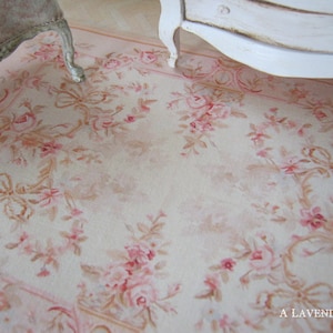 L Aubusson Fringed Dollhouse Rug 1:12th scale Miniature