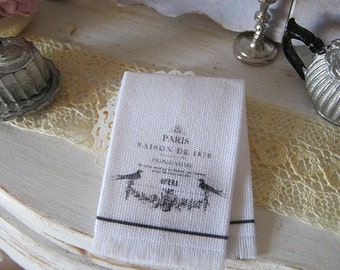 Paris Opera Fringed Tea Towel for Dollhouse.