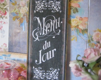 French Menu Chalkboard Sign for Dollhouse