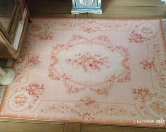 L 19th Century Victorian Fringed Dollhouse Rug